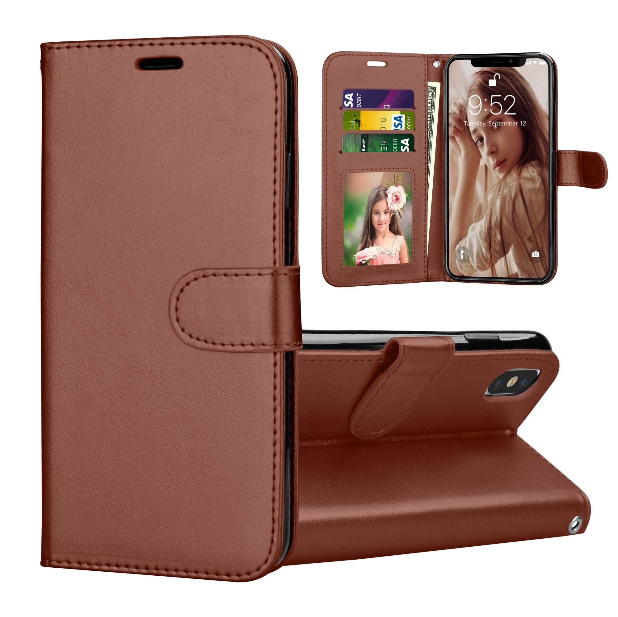 Étui portefeuille folio en cuir pour iPhone XR Étui portefeuille folio en cuir pour iPhone XR